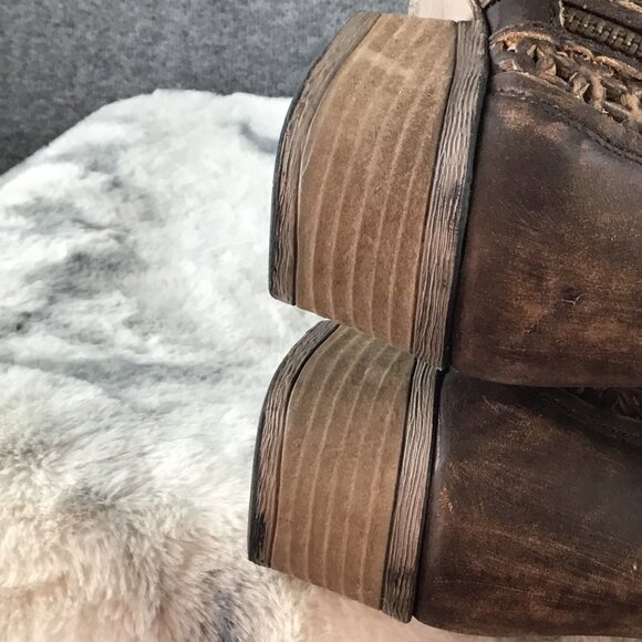 Circle G Corral Brown Leather Cutout Western Ankle Boots  8.5 - Picture 8 of 15